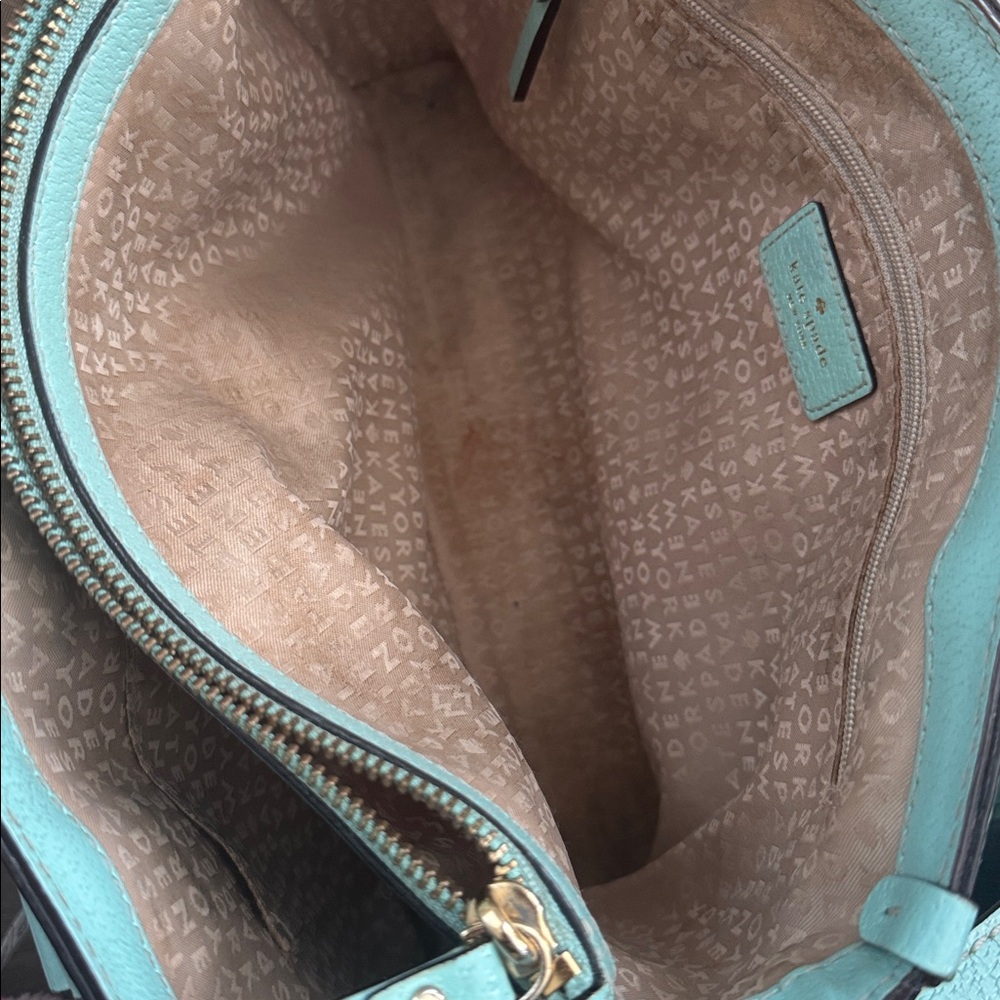 Kate Spade Wellesley Quinn Aqua Pebbled Leather Satchel Bag - Picture 6 of 10